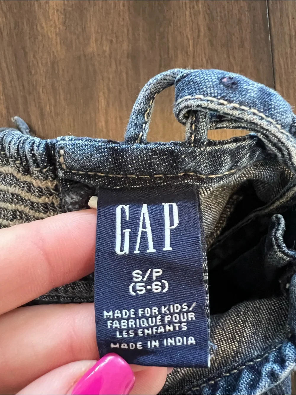 GAP Girls' Denim Strappy Dress with Embroidered Hem